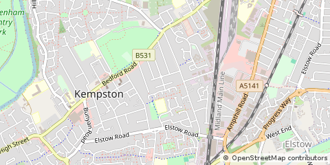 Map of Bedford, Bedfordshire