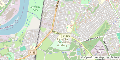 Map of Hebburn, Tyne and Wear