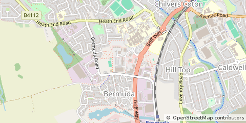 Map of Nuneaton, West Midlands