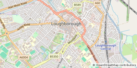 Map of Loughborough, Leicestershire