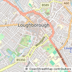 Map of Loughborough, Leicestershire