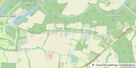 Map of Horsham, West Sussex