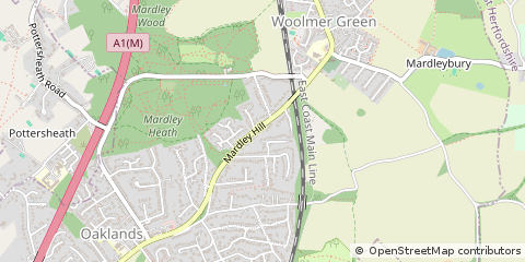 Map of Welwyn, Hertfordshire