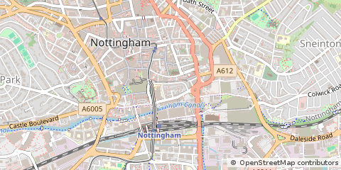 Map of Nottingham, Nottinghamshire