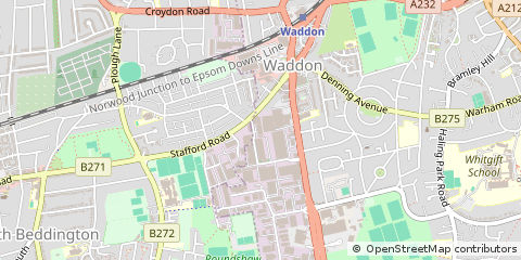 Map of Croydon, Surrey