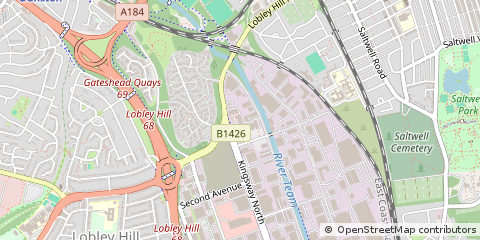 Map of Team Valley Trading Estate, Gateshead