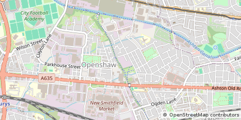 Map of Openshaw, Manchester