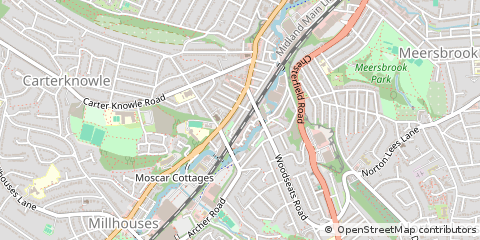 Map of Sheffield, South Yorkshire