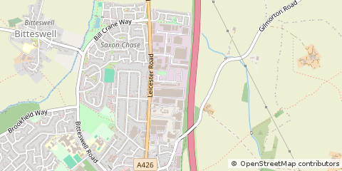Map of Lutterworth, Leicestershire