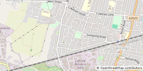 Map of Lancing, West Sussex