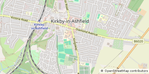 Map of Kirkby-in-Ashfield, Nottinghamshire