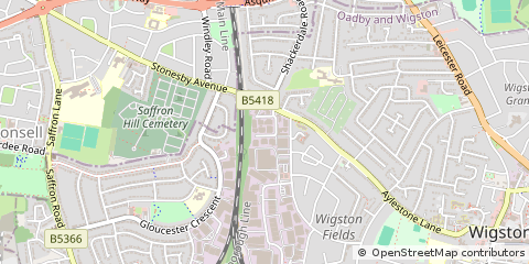 Map of Wigston, Leicester