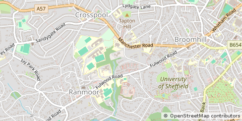 Map of Fulwood Road, Sheffield