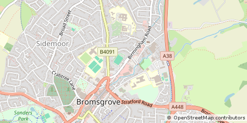 Map of Bromsgrove, Worcestershire