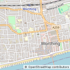 Map of Worthing, West Sussex
