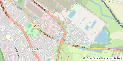 Map of Wheelhouse Road, Rugeley, Staffordshire