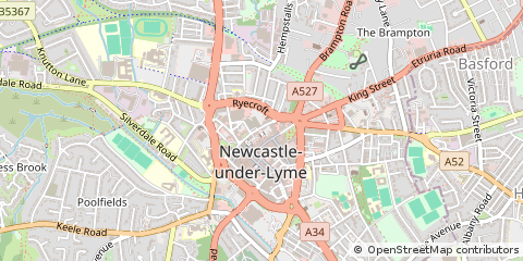 Map of Newcastle Under Lyme, Staffordshire