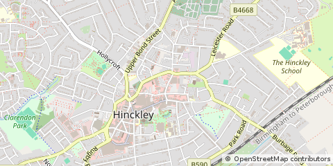 Map of Hinckley, Leicestershire