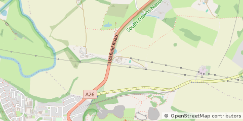 Map of Lewes, East Sussex