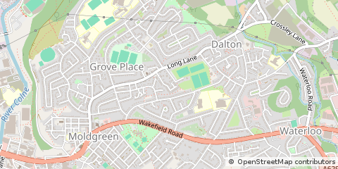 Map of Huddersfield, West Yorkshire