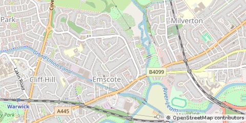 Map of Warwick, Warwickshire