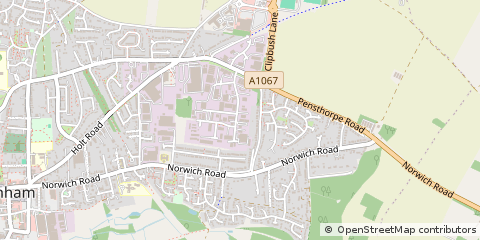 Map of Fakenham, Norfolk
