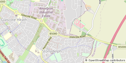 Map of Tamworth, Staffordshire