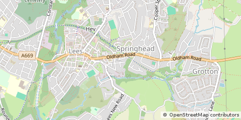 Map of Oldham, Lancashire