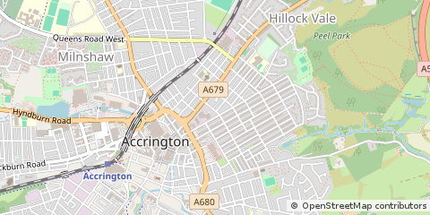 Map of Accrington, Lancashire