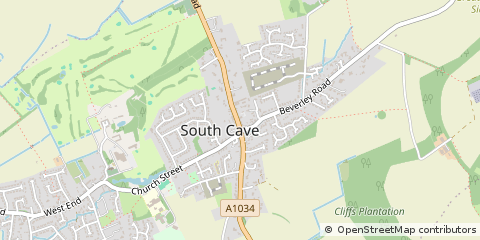Map of South Cave, East Yorkshire