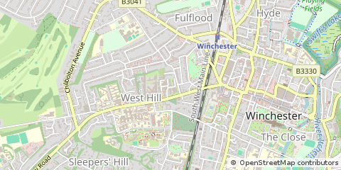 Map of Winchester, Hampshire