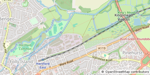 Map of Hertford, Hertfordshire