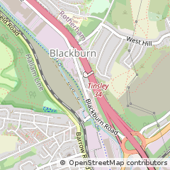 Map of Rotherham, South Yorkshire