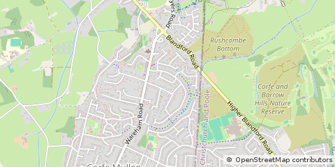 Map of Wimborne, Dorset