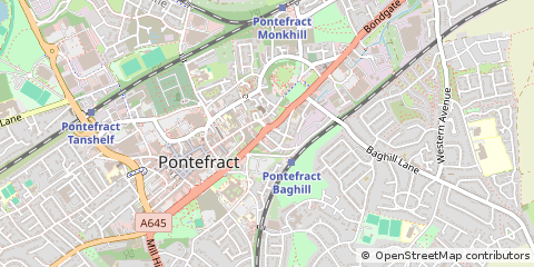 Map of Pontefract, Leeds