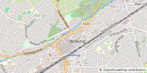 Map of Woking, Surrey