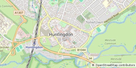 Map of Huntingdon, Cambridgeshire