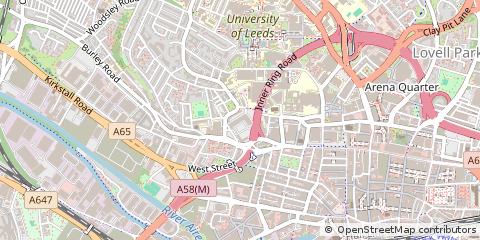 Map of Leeds, West Yorkshire