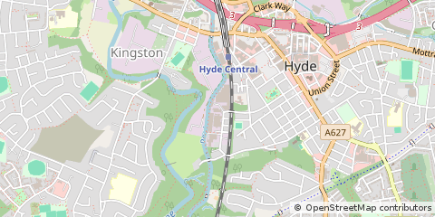 Map of Hyde, Cheshire