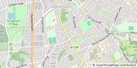 Map of Gateshead, Tyne and Wear