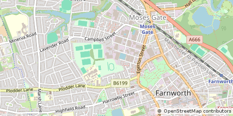 Map of Bolton, Manchester