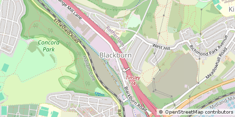 Map of Rotherham, South Yorkshire