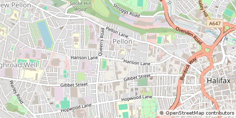 Map of Halifax, West Yorkshire