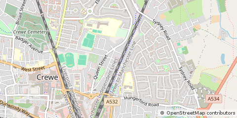 Map of Crewe, Cheshire