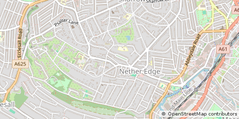 Map of Sheffield, South Yorkshire