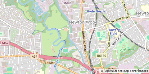 Map of Hyde, Greater Manchester