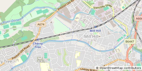 Map of Blackburn, Lancashire