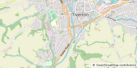 Map of Tiverton, Devon