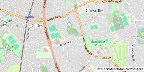 Map of Cheadle, Cheshire