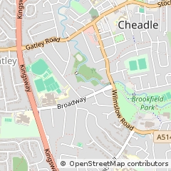 Map of Cheadle, Cheshire